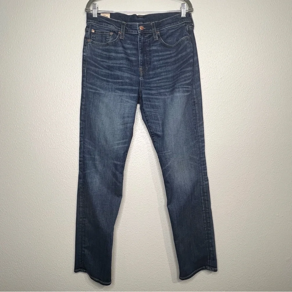 J Crew 770 Straight Leg Jeans Mens 32 X 32 Stretch Dark Wash Blue Denim 5 Pocket